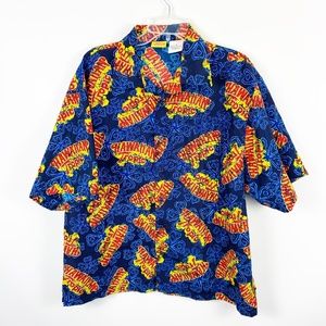 Hawaiian Tropic XL Button Front Shirt Short Sleeve